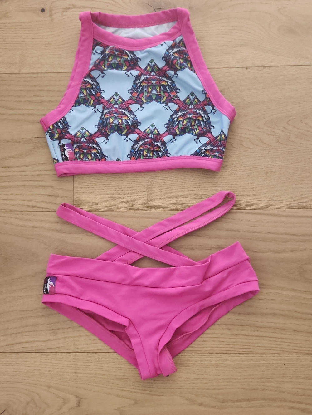 Bad Kitty Two-Piece Set with Amy Hazel Print Top